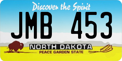 ND license plate JMB453