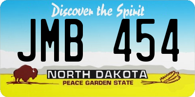 ND license plate JMB454