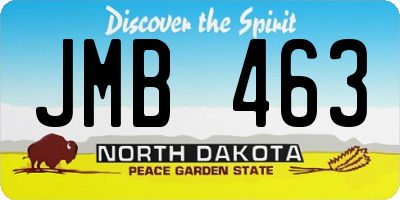 ND license plate JMB463
