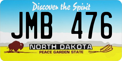 ND license plate JMB476
