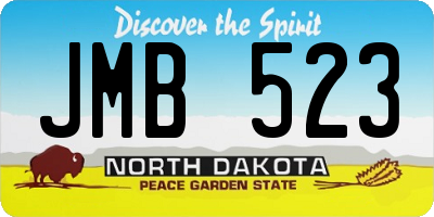 ND license plate JMB523
