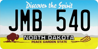 ND license plate JMB540