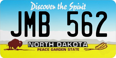 ND license plate JMB562