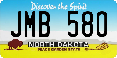 ND license plate JMB580