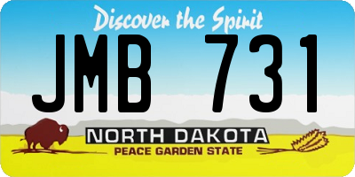 ND license plate JMB731