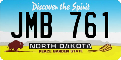 ND license plate JMB761