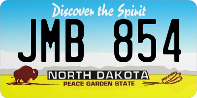 ND license plate JMB854