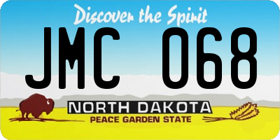 ND license plate JMC068