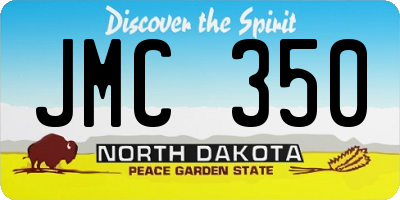 ND license plate JMC350