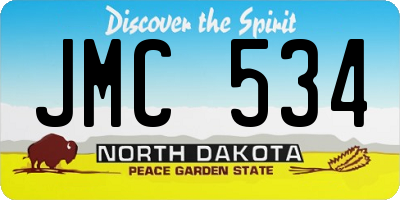 ND license plate JMC534