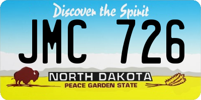 ND license plate JMC726