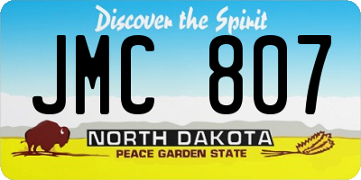 ND license plate JMC807