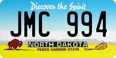 ND license plate JMC994
