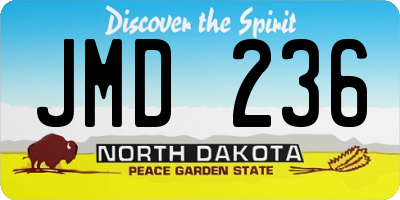 ND license plate JMD236