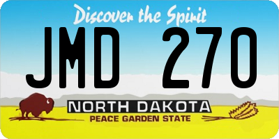 ND license plate JMD270