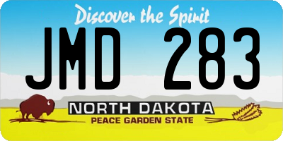 ND license plate JMD283