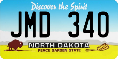 ND license plate JMD340