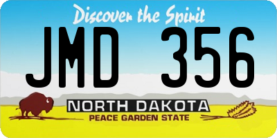ND license plate JMD356
