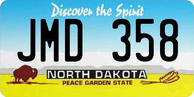 ND license plate JMD358