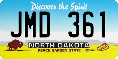 ND license plate JMD361