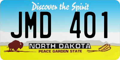 ND license plate JMD401