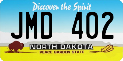 ND license plate JMD402