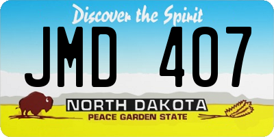 ND license plate JMD407