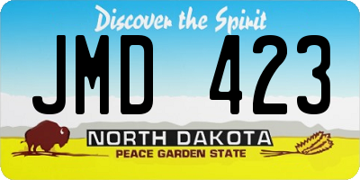 ND license plate JMD423