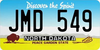 ND license plate JMD549
