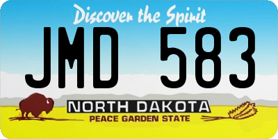 ND license plate JMD583