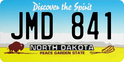 ND license plate JMD841