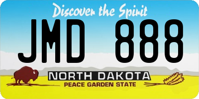 ND license plate JMD888