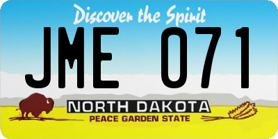 ND license plate JME071