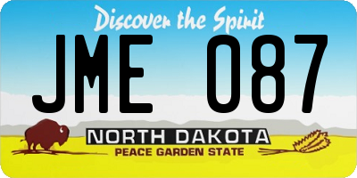 ND license plate JME087