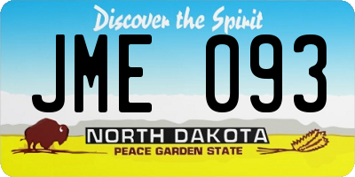ND license plate JME093