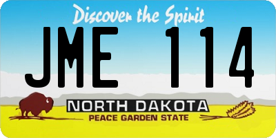 ND license plate JME114