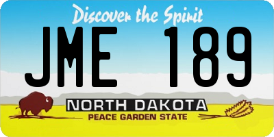 ND license plate JME189