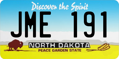 ND license plate JME191