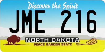 ND license plate JME216