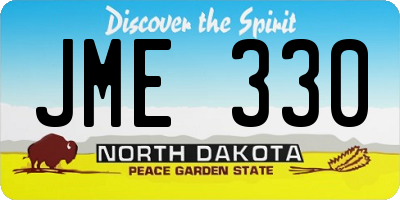 ND license plate JME330