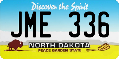 ND license plate JME336