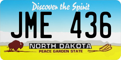 ND license plate JME436
