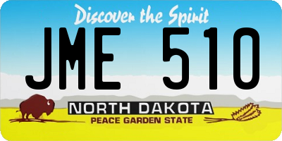ND license plate JME510