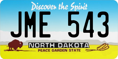 ND license plate JME543