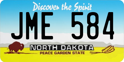 ND license plate JME584