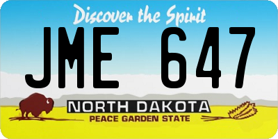 ND license plate JME647