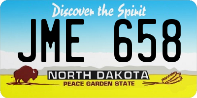 ND license plate JME658