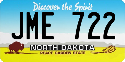 ND license plate JME722