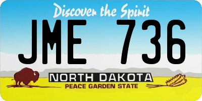 ND license plate JME736