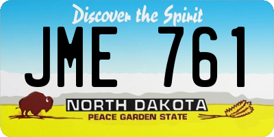 ND license plate JME761